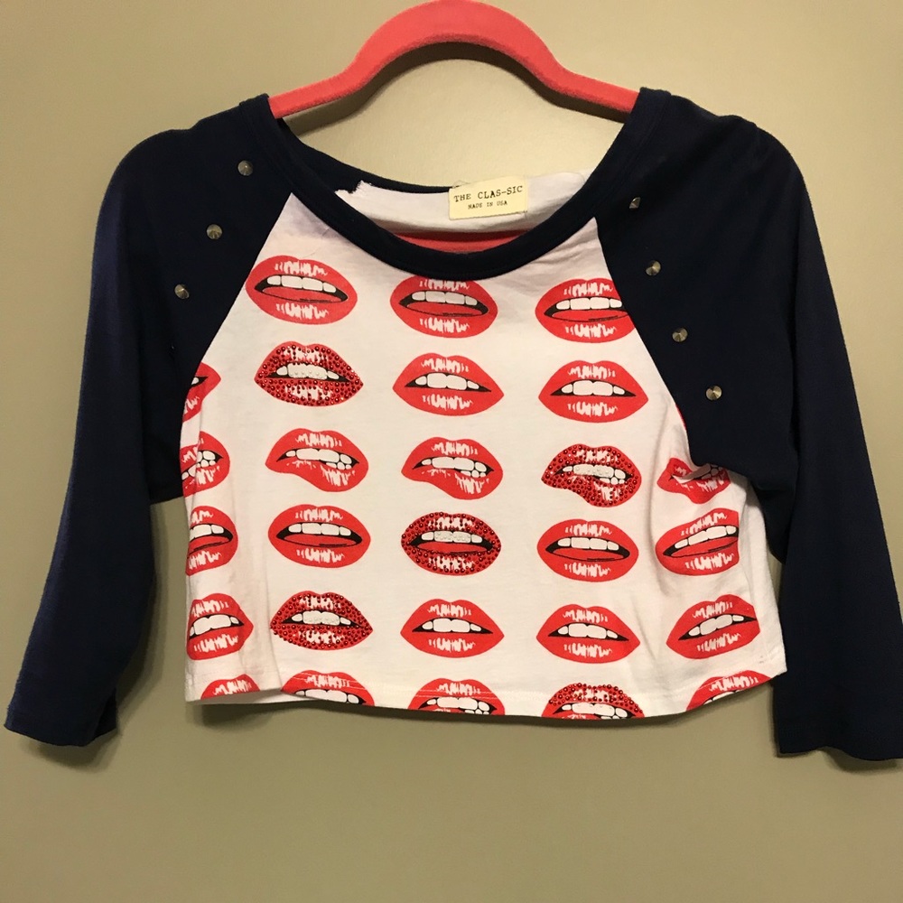 Cropped with studs and small red gems